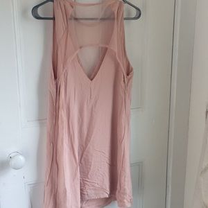 Silence + Noise Dusty Pink Dress w/ Sheer Cutouts